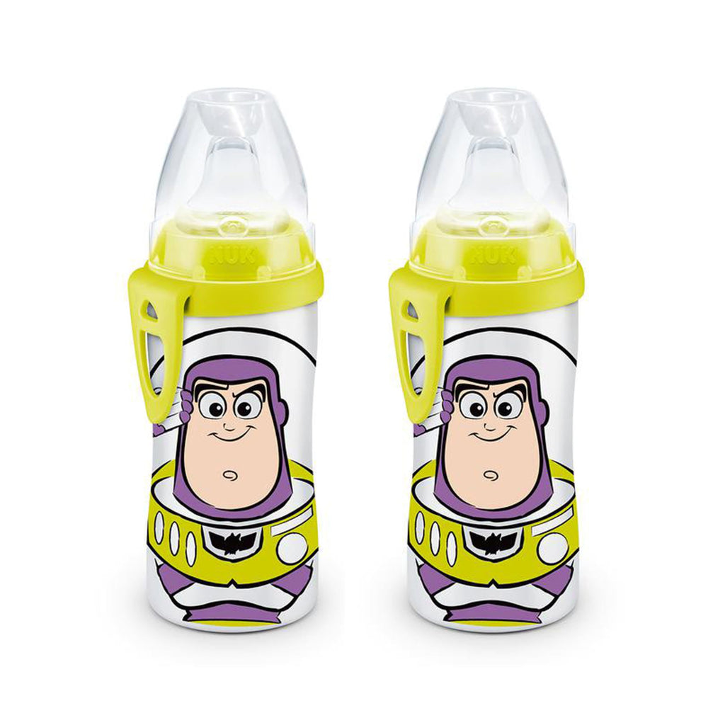 NUK Active Sippy Cup, 10 oz, 2 Pack, Disney's Cars, Lightning McQueen, BPA-Free, Spill-Proof, Transition Cup