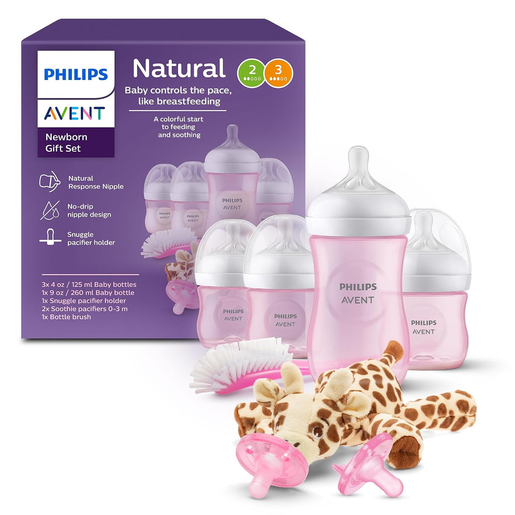 Philips Avent Natural Response Baby Gift Set - 4 Bottles, Soothie Pacifiers