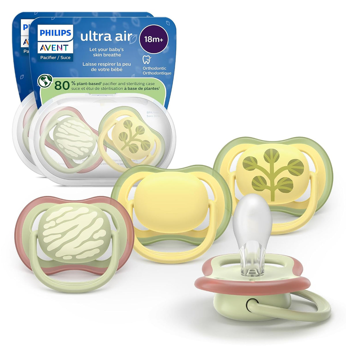Philips Avent Ultra Air Baby Pacifier for 18 Months+, BPA-Free, 4-Pack