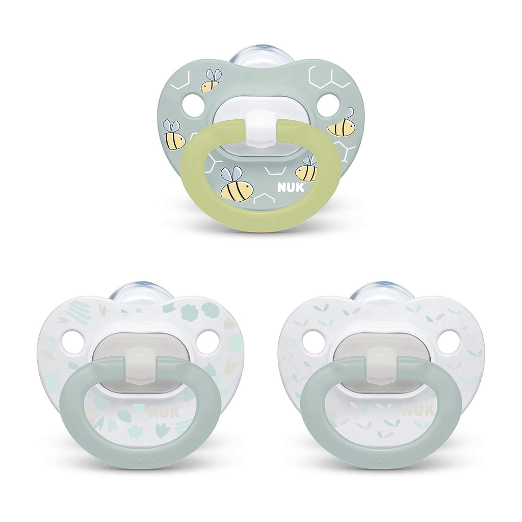 NUK Orthodontic Pacifier Value Pack, Boy, 0-6 Months (Pack of 3)