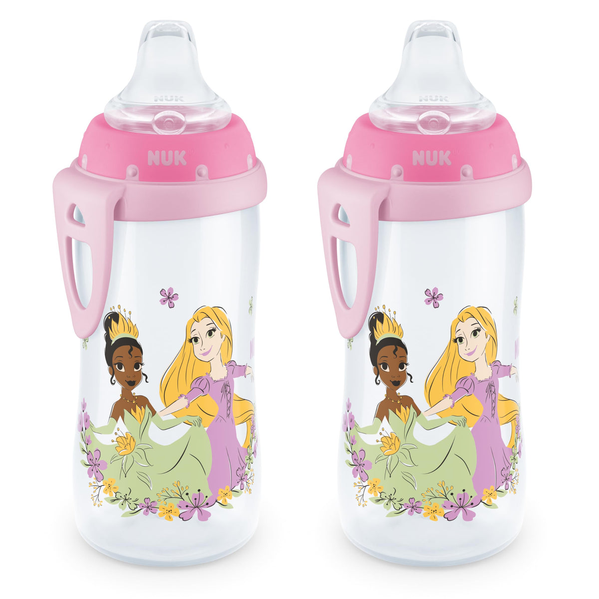 NUK Active Sippy Cup, 10 oz, 2 Pack, Disney's Cars, Lightning McQueen, BPA-Free, Spill-Proof, Transition Cup