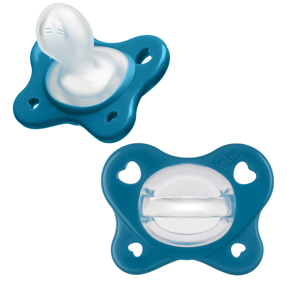 Chicco Dual Soft Orthodontic Pacifier One-Piece Silicone, 6-16m, 2-Pack