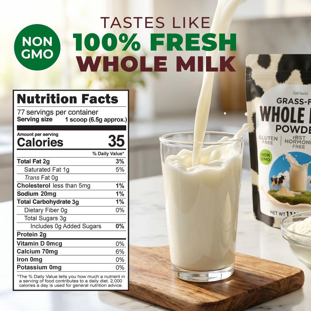 Whole Milk Powder 1.1 Lb (77 Servings) for Smoothies, Drinks & Baking