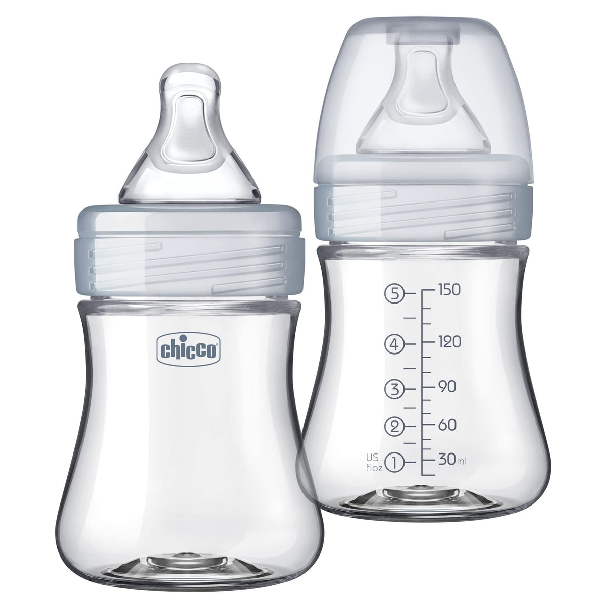 Chicco Duo Hybrid Baby Bottles, Glass Inside, Plastic Outside, 5oz, 2 Pack