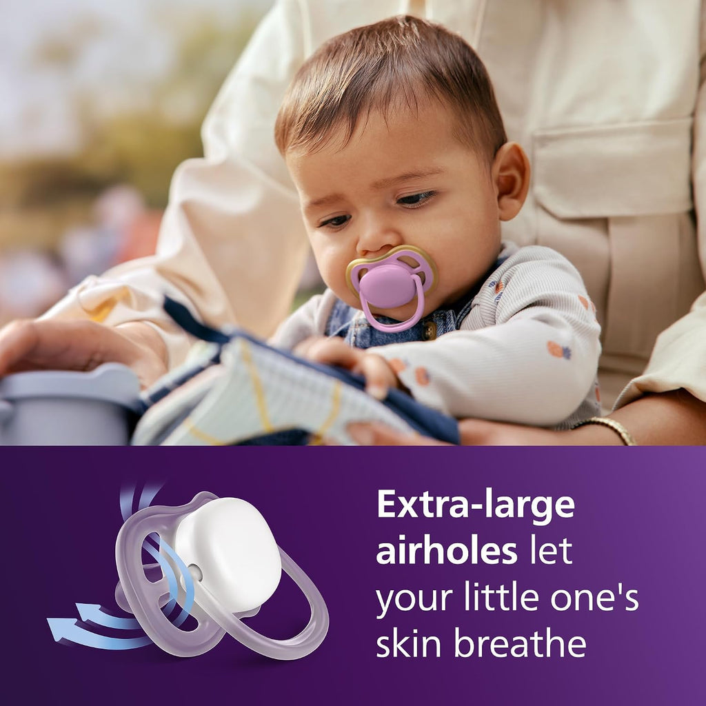 Philips Avent Ultra Air Baby Pacifier for 6-18 Months, BPA-Free, 4-Pack