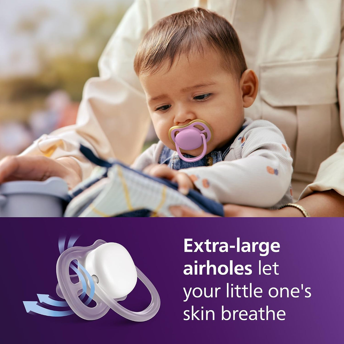 Philips Avent Ultra Air Baby Pacifier for 6-18 Months, BPA-Free, 4-Pack
