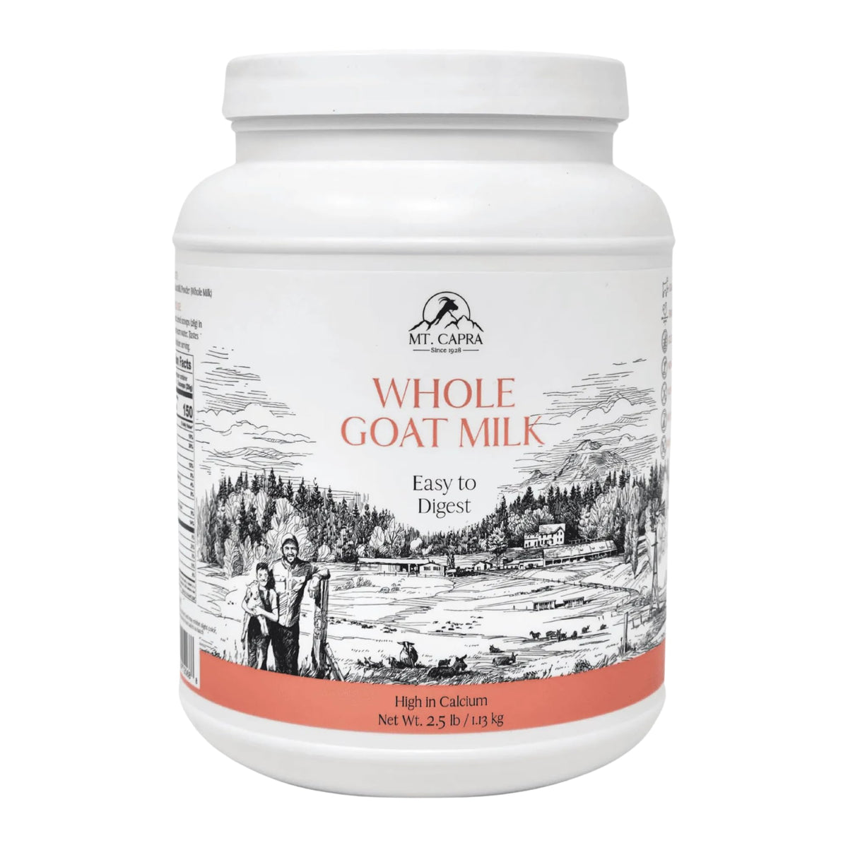 Mt. Capra Whole Goat Milk | from Non-GMO, Grass-Fed Goats, Creamy, Great Tasting, Easy to Digest, A2 Milk | 16 Servings - 1 Pound