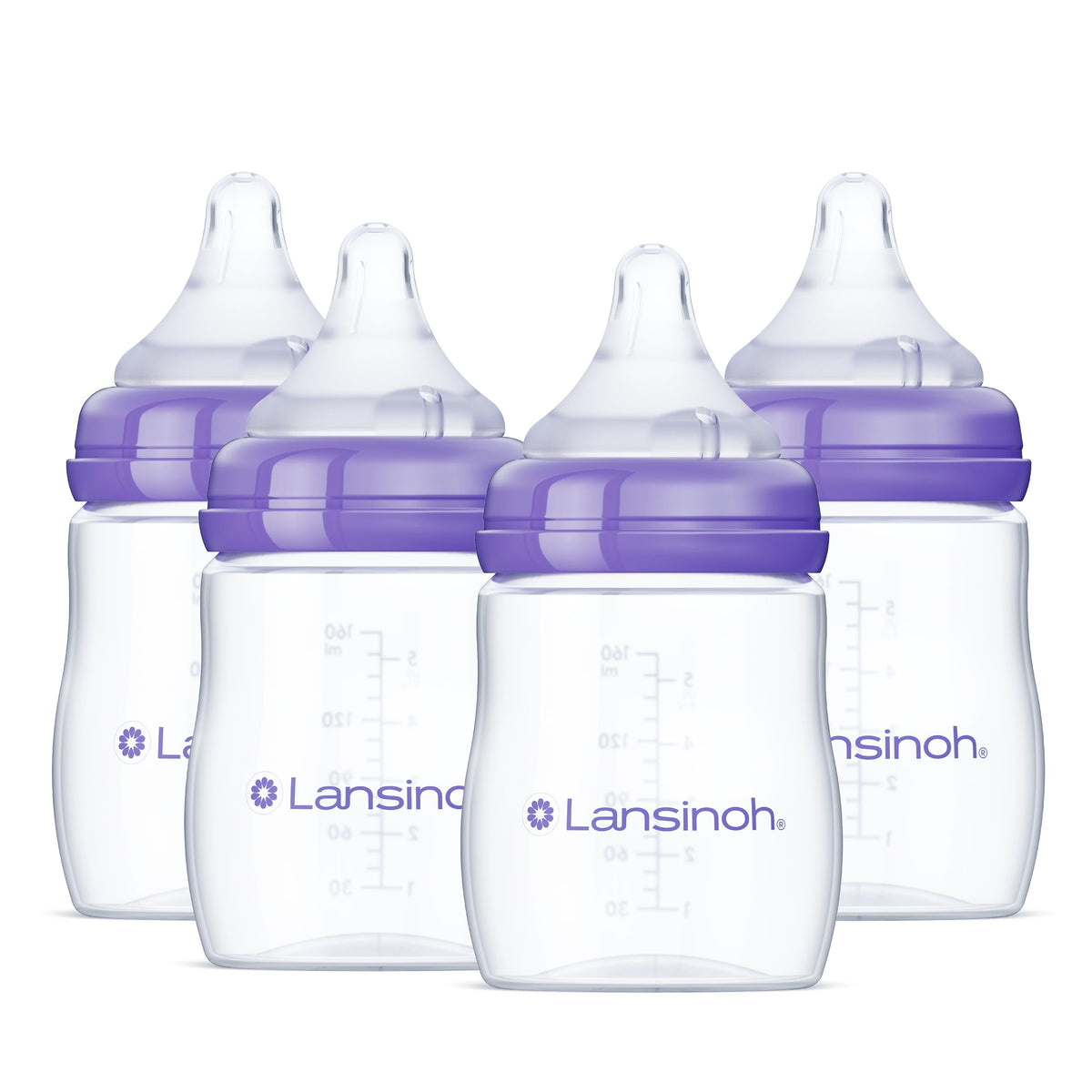 Lansinoh Anti-Colic Baby Bottles, 5 Ounces, 4 Count