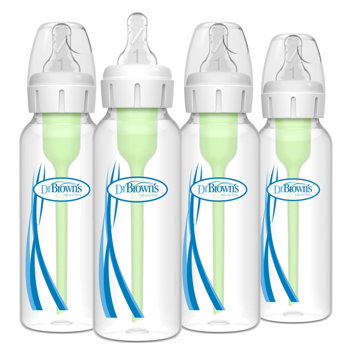 Dr. Brown's Anti-Colic Options+ Narrow Baby Bottle, 8 oz, 4-Pack