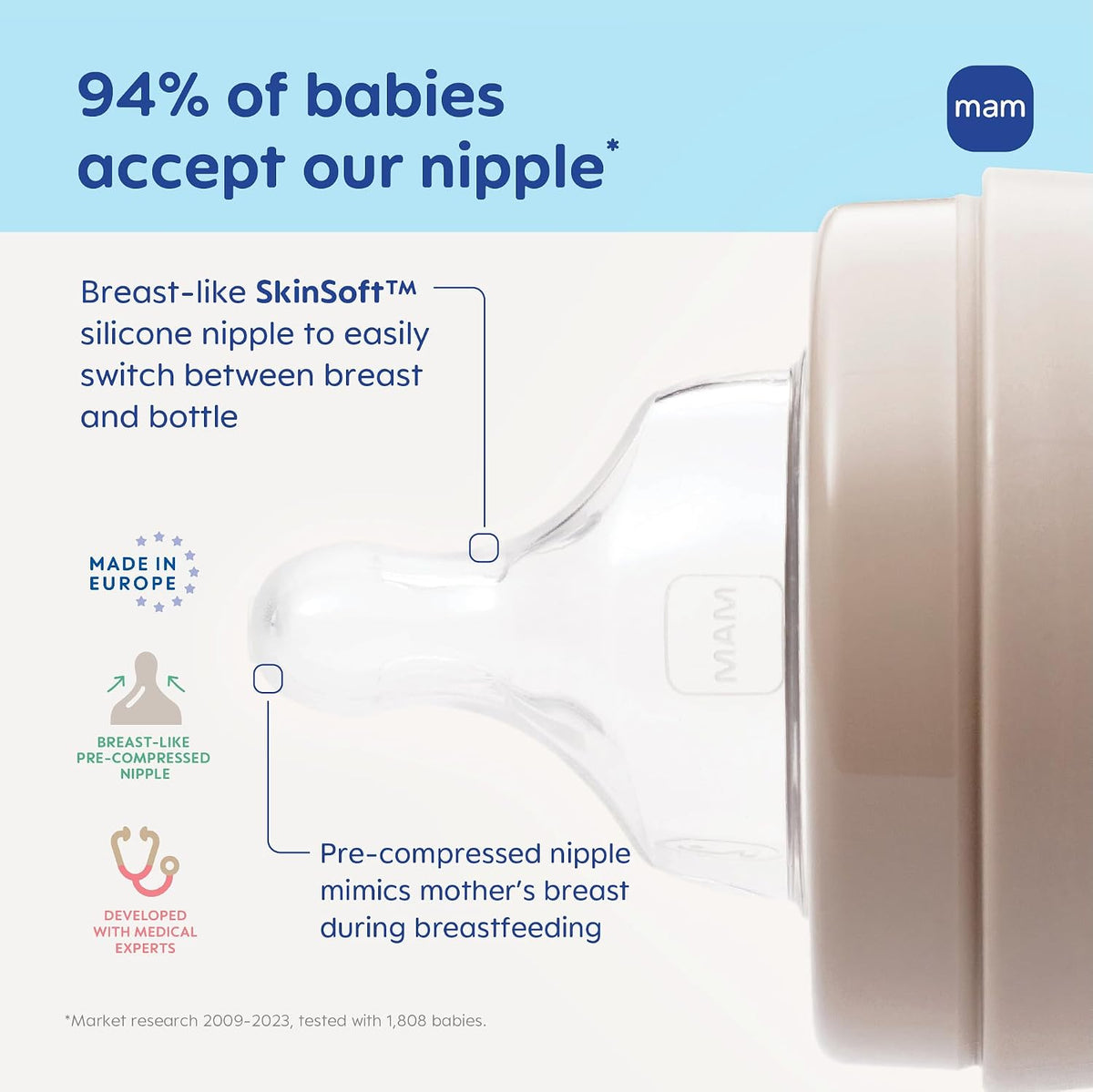 MAM Easy Start Anti-Colic 5 Baby Bottle & 3 Pacifier Newborn Gift Set
