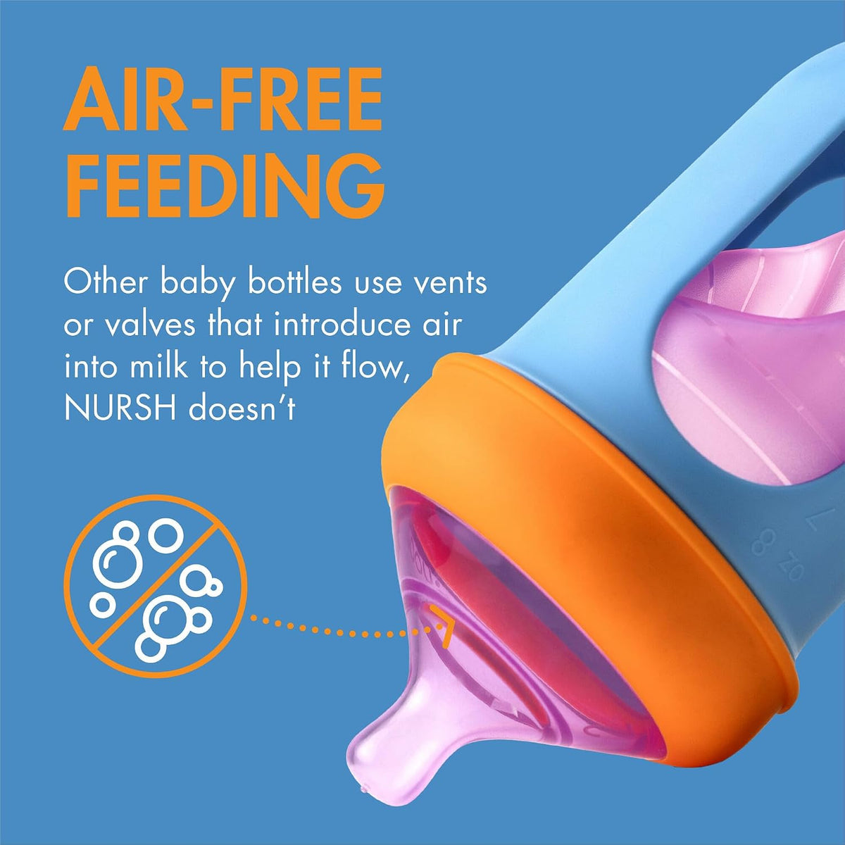 Boon Nursh Silicone Baby Bottles - Color Block - 8 Oz - 3 Count