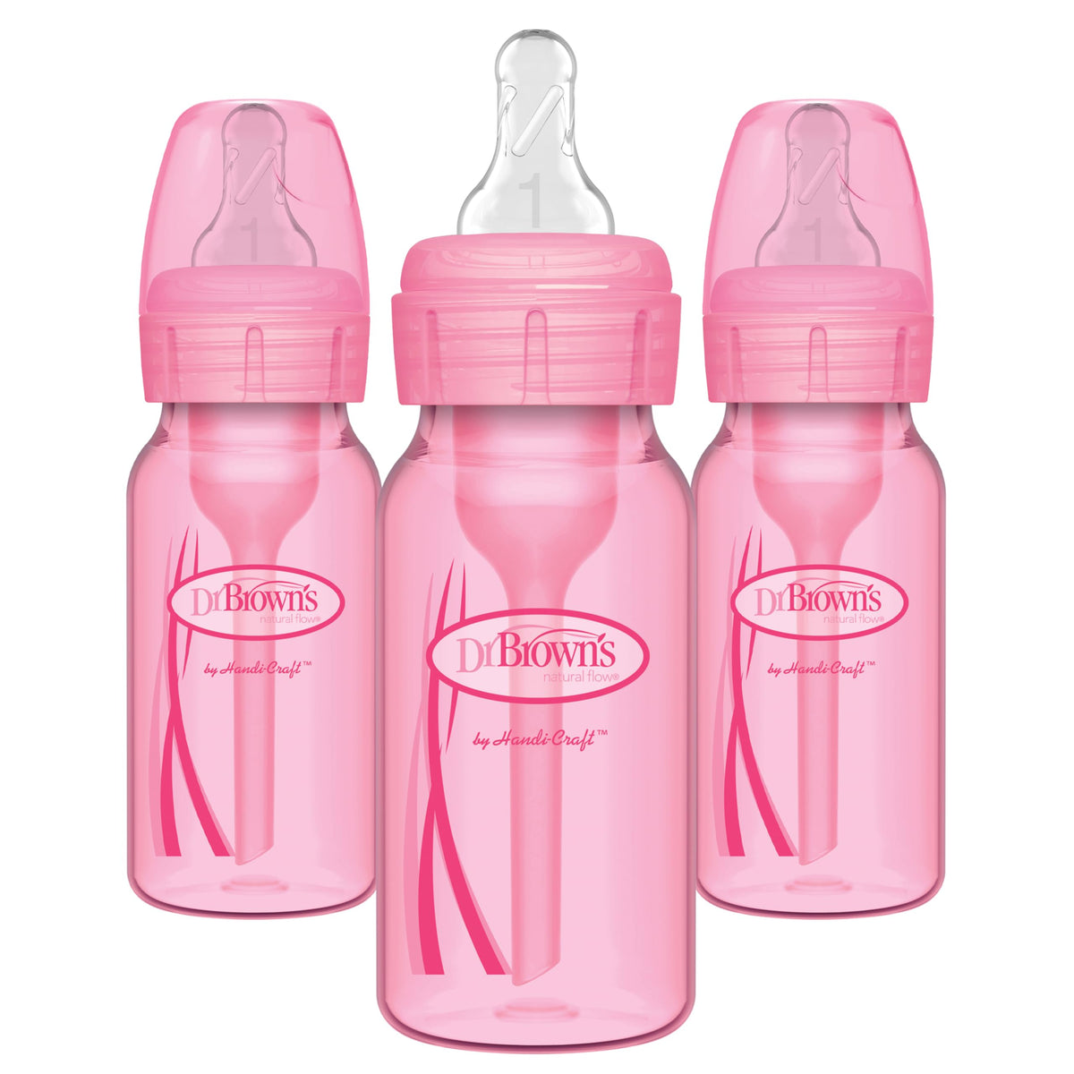 Dr. Brown's Anti-Colic Options+ Narrow Baby Bottles, Purple, 8 oz, 3-Pack