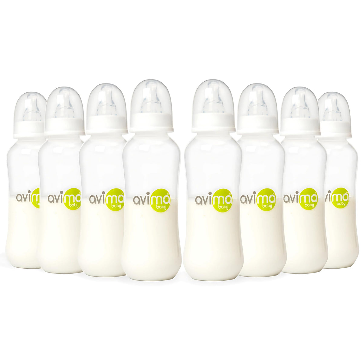 Avima 4 oz Anti Colic Baby Bottles w Slow Flow Nipples. 0-3M (Set of 6)