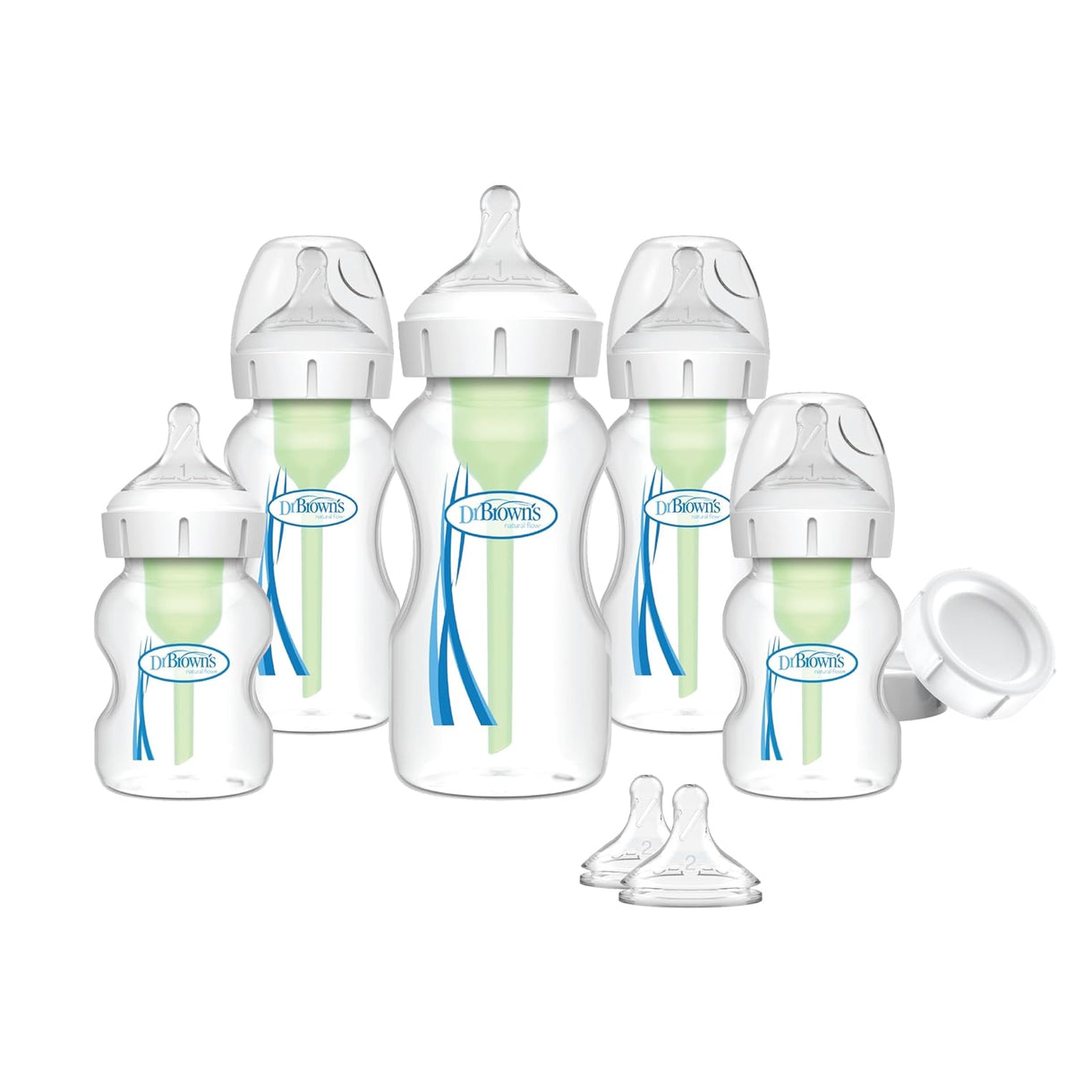 Dr. Brown's Anti-Colic Options+ Wide-Neck Baby Bottle Set, 0m+