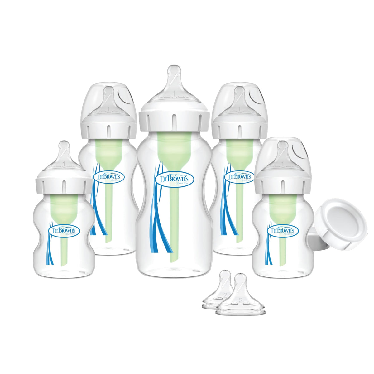 Dr. Brown's Anti-Colic Options+ Wide-Neck Baby Bottle Set, 0m+