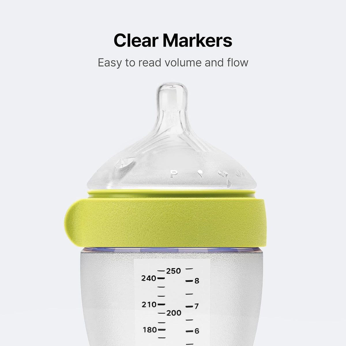 Comotomo Silicone Baby Bottle Gen 2 – 2026 Release (8oz) – Soft, Wide-Neck Bottle for Comfortable Feeding with Dual Anti Colic Vents (Includes Medium Flow Nipples), Green (Double Pack)