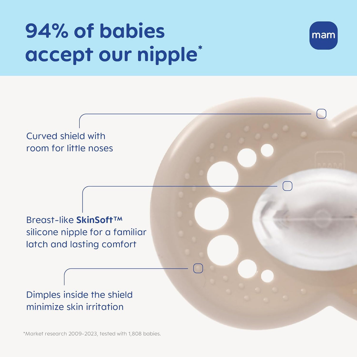 MAM Pacifier 16+ Months Variety Pack, BPA-Free, Silicone Nipple, 3 Pack
