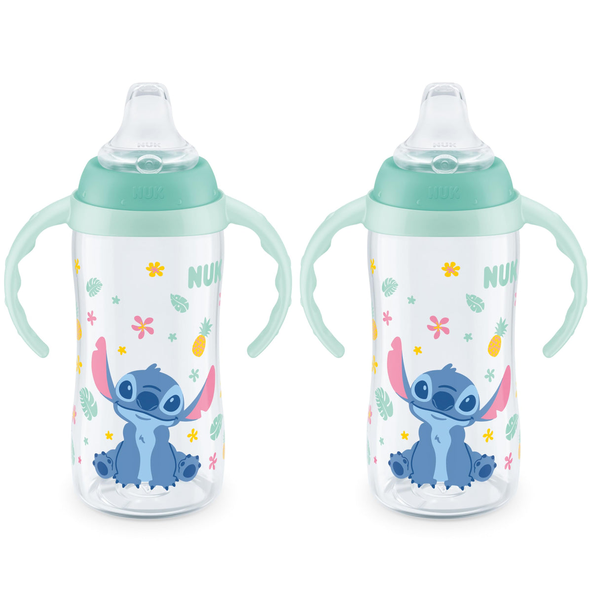 NUK Learner Cup, 10 Oz, Pack of 2, Minnie Mouse – Soft Spout, Easy-Grip Handles, BPA Free, Spill Proof Transition Sippy Cup