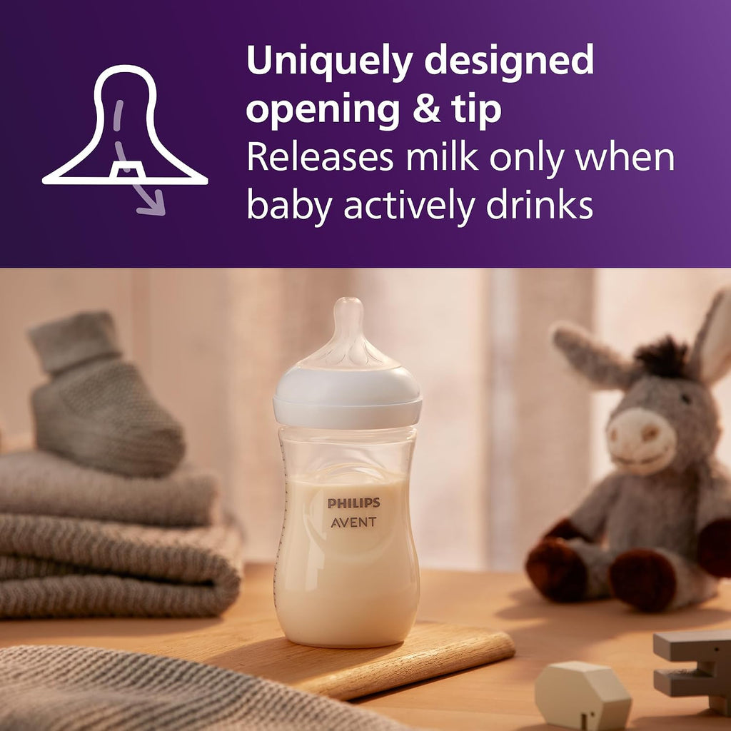 Philips Avent Natural Baby Bottles, Medium Flow, 9 oz, BPA-Free, 2-Pack