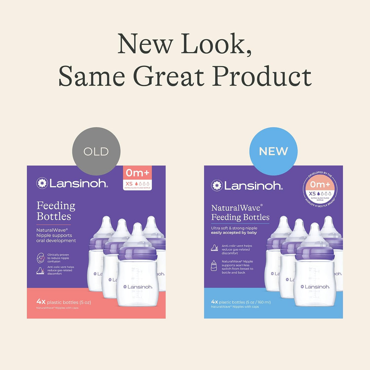 Lansinoh Anti-Colic Baby Bottles, 5 Ounces, 4 Count