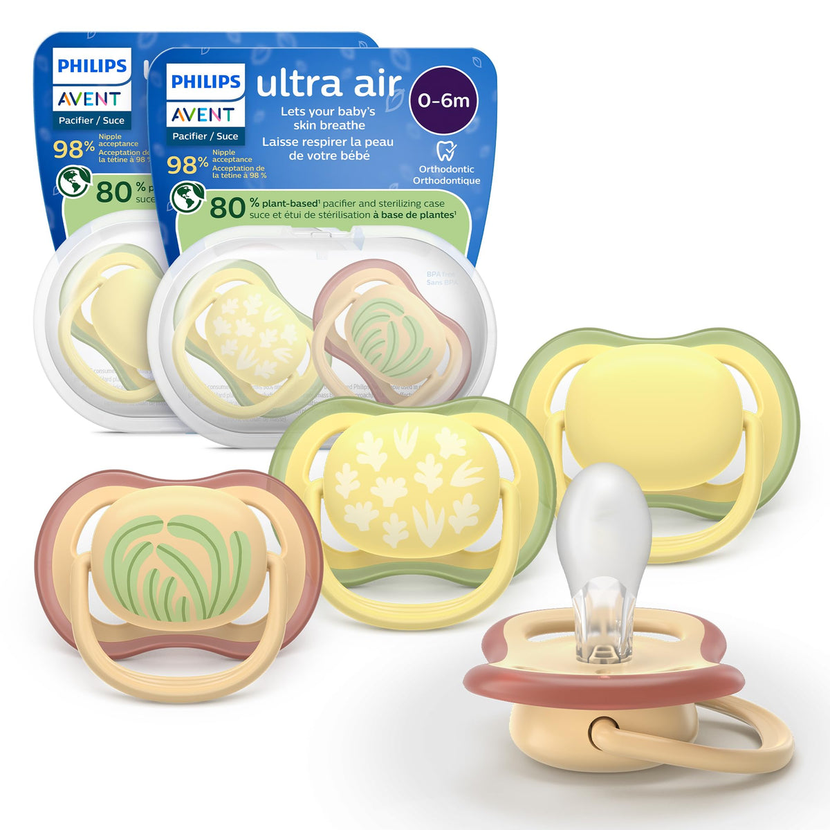 Philips Avent Ultra Air Nighttime Baby Pacifier, 0-6 Months, BPA-Free