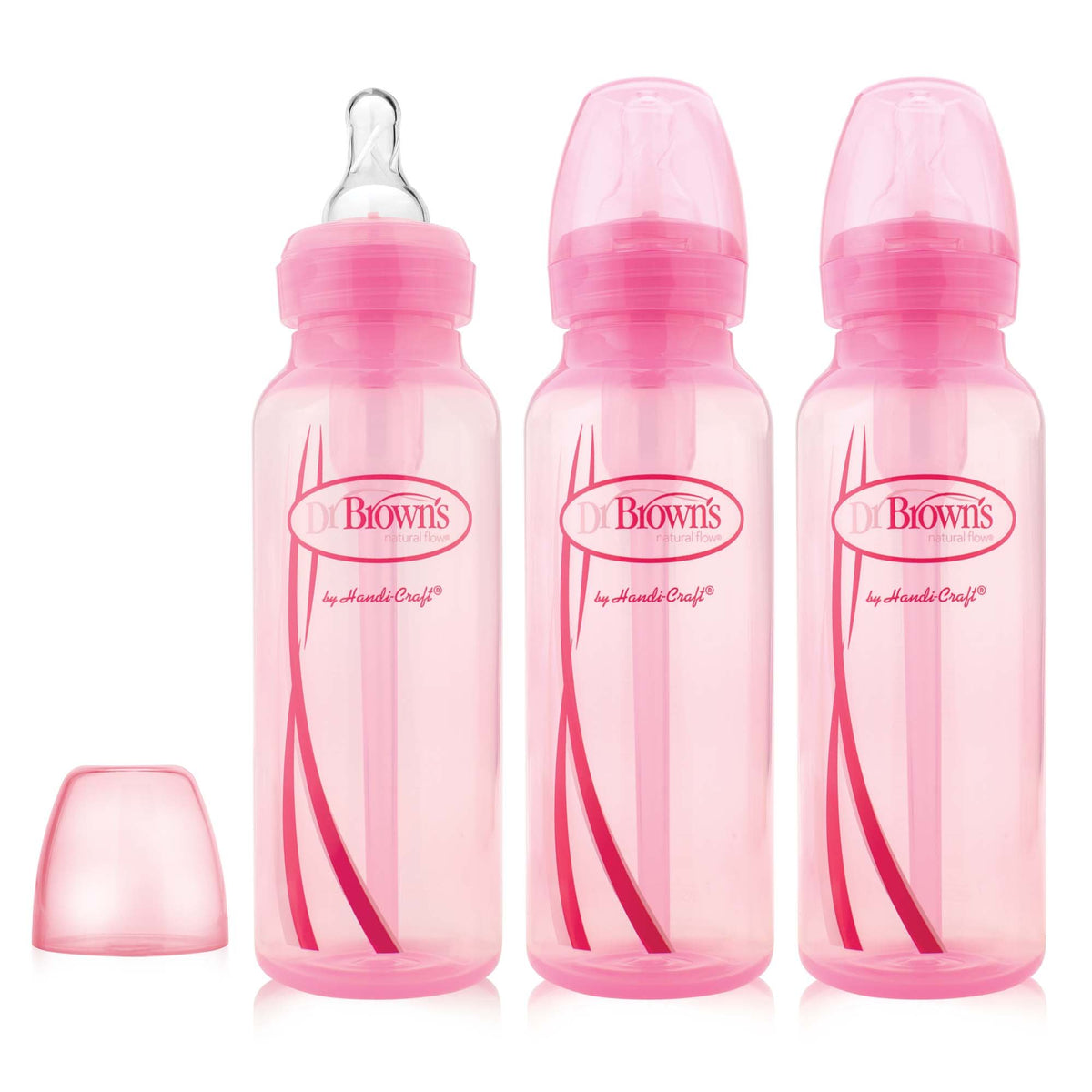 Dr. Brown's Anti-Colic Options+ Narrow Baby Bottles, Purple, 8 oz, 3-Pack