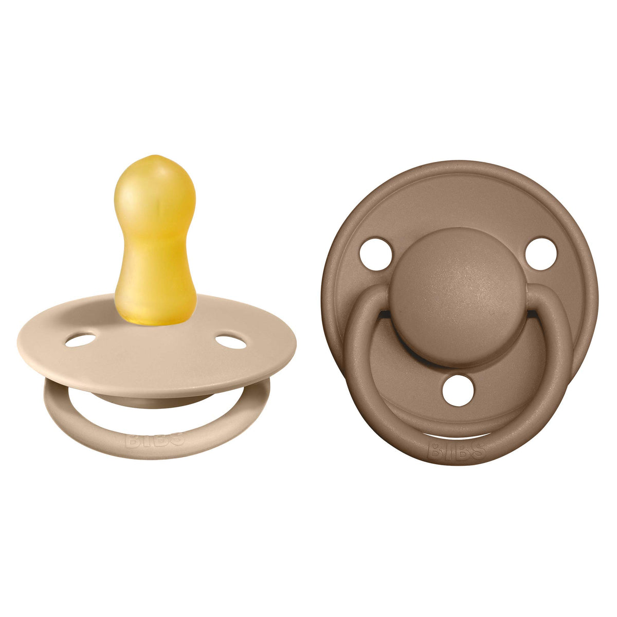 BIBS Pacifiers - De Lux Collection | BPA-Free Baby Pacifier | Made in Denmark | Set of 2 Ivory/Blush Color Premium Soothers | Size 6-18 Months