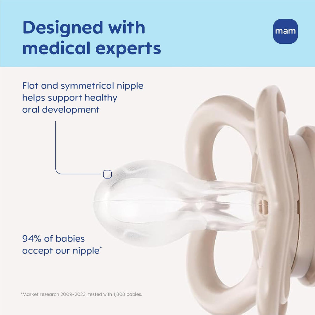 MAM Air Pacifier 6-16 Months, Extra Air Flow for Sensitive Skin, 4 Pack