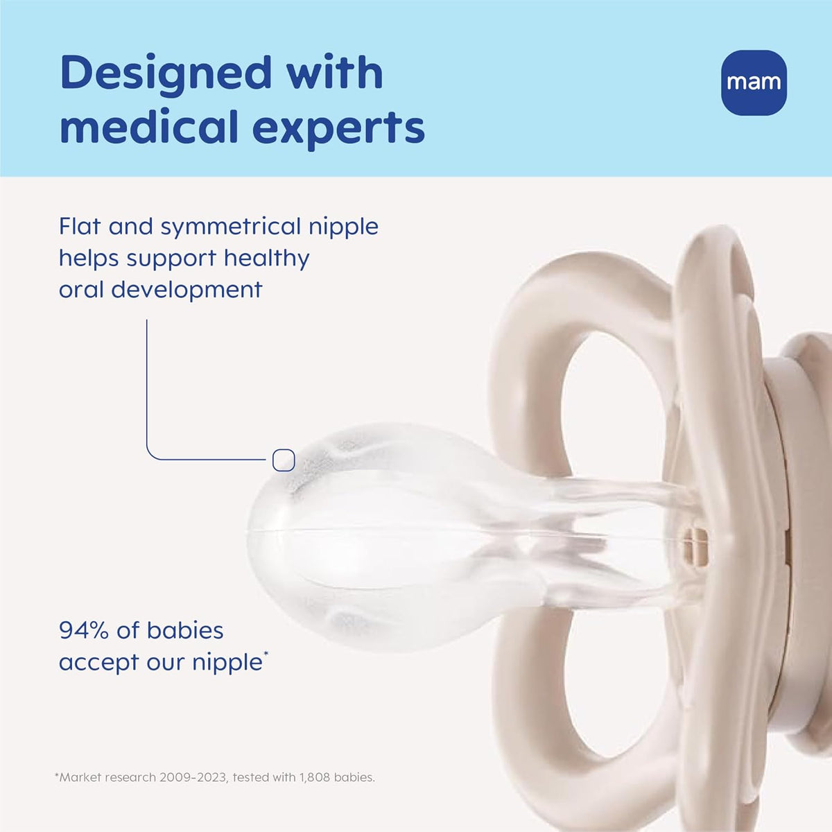 MAM Pacifier 0-6 Months Variety Pack, BPA-Free, Silicone Nipple, 3 Pack
