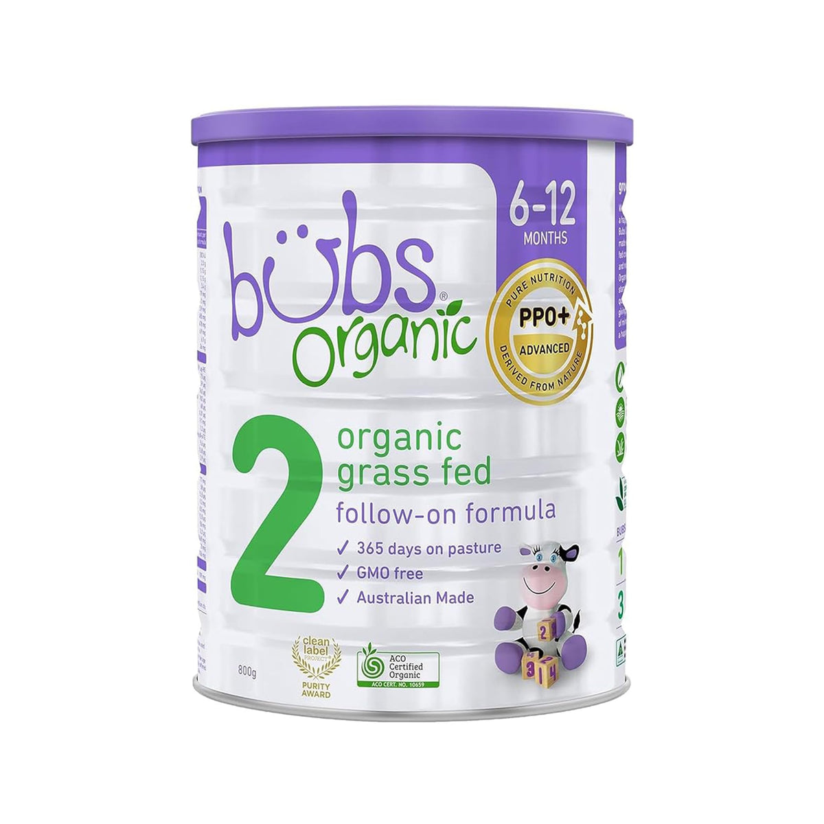 Bubs 365 Day Grass Fed Infant Formula for 0-12 Months, Non-GMO Milk, 20oz