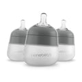 Nanobebe Flexy Silicone Baby Bottle, Anti-Colic, Natural Feel, Non-Collapsing Nipple, Non-Tip Stable Base, Easy to Clean, 3-Pack, Pink, 9oz