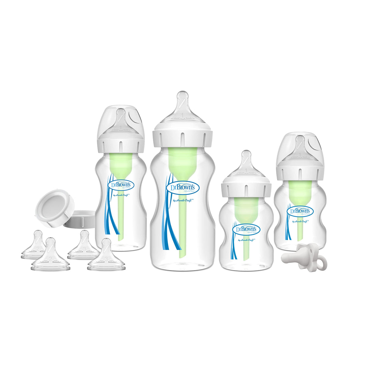 Dr. Brown's Anti-Colic Options+ Wide-Neck Baby Bottle Set, 0m+