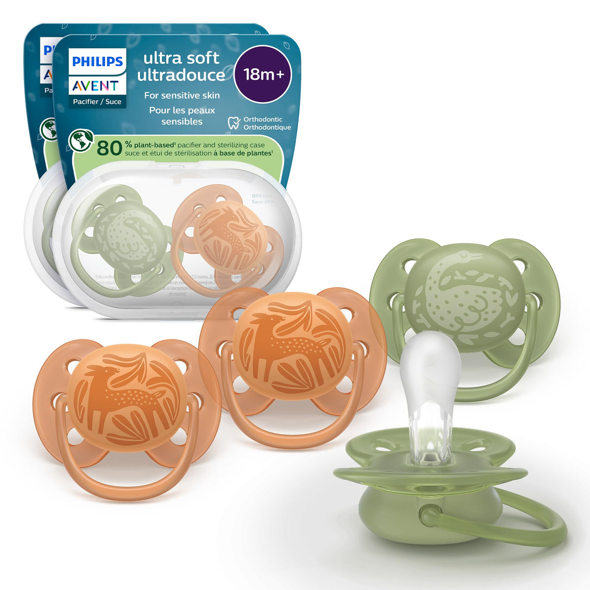 Philips Avent Ultra Air Baby Pacifier for 18 Months+, BPA-Free, 4-Pack