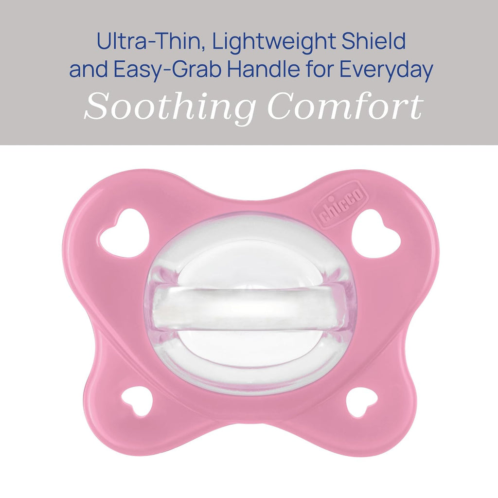Chicco Dual Soft Orthodontic Pacifier One-Piece Silicone, 6-16m, 2-Pack