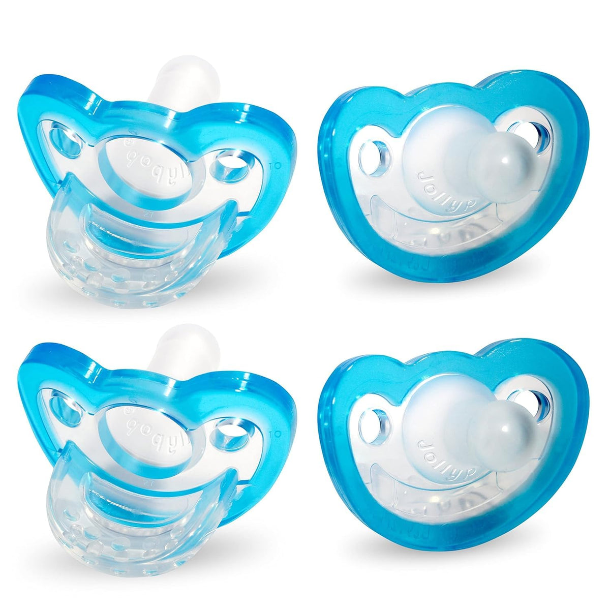 RaZbaby Jollypop Pacifier for Babies 3 Months and Up, USA Made, Natural Shaped Orthodontic Binky, Lovingly Shared in NICUs & Hospitals Worldwide, Medical-Grade 100% BPA-Free, 0-3m (Variety, 4 Count)