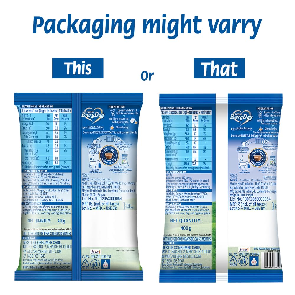 Nestle Everyday Dairy Whitener, 400g Pouch