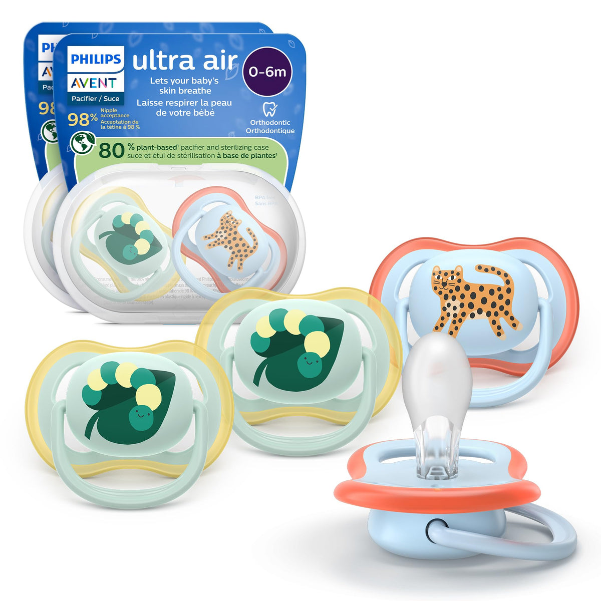 Philips Avent Ultra Air Nighttime Baby Pacifier, 0-6 Months, BPA-Free