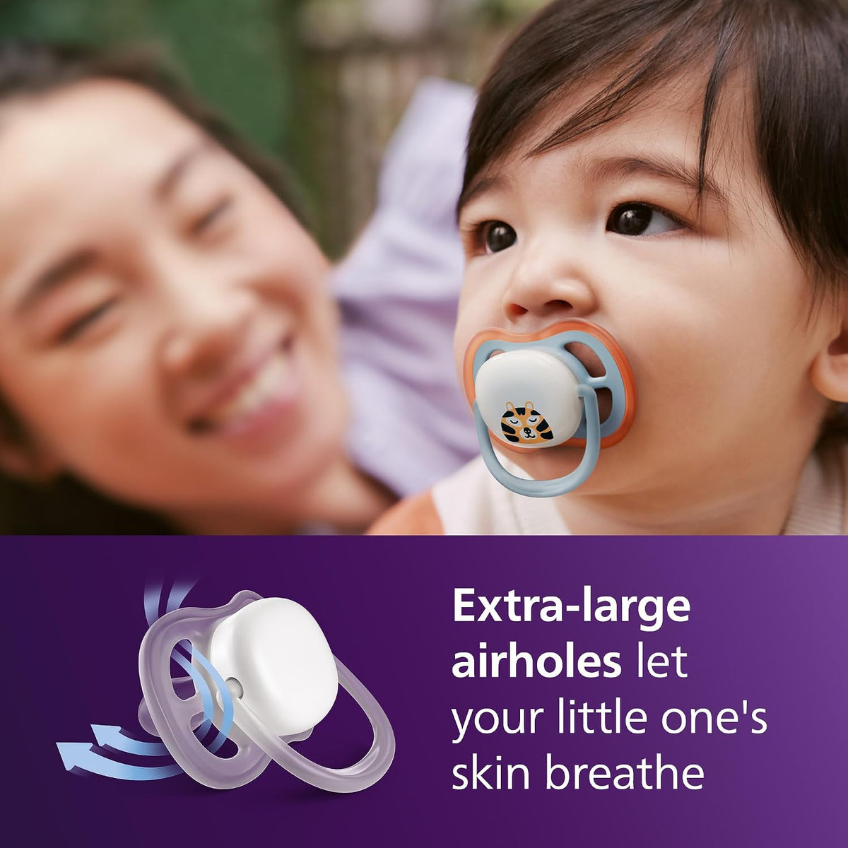 Philips Avent Ultra Air Nighttime Baby Pacifier, 0-6 Months, BPA-Free