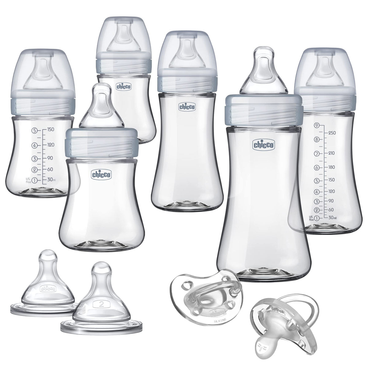 Chicco Duo Hybrid Baby Bottles, Glass Inside, Plastic Outside, 5oz, 2 Pack