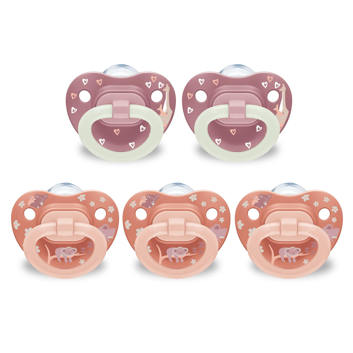 NUK First Choice Classic Orthodontic Baby Pacifier, 0-6 Months Newborn Pacifier, Neutral, Baby Must Haves, 5-Pack