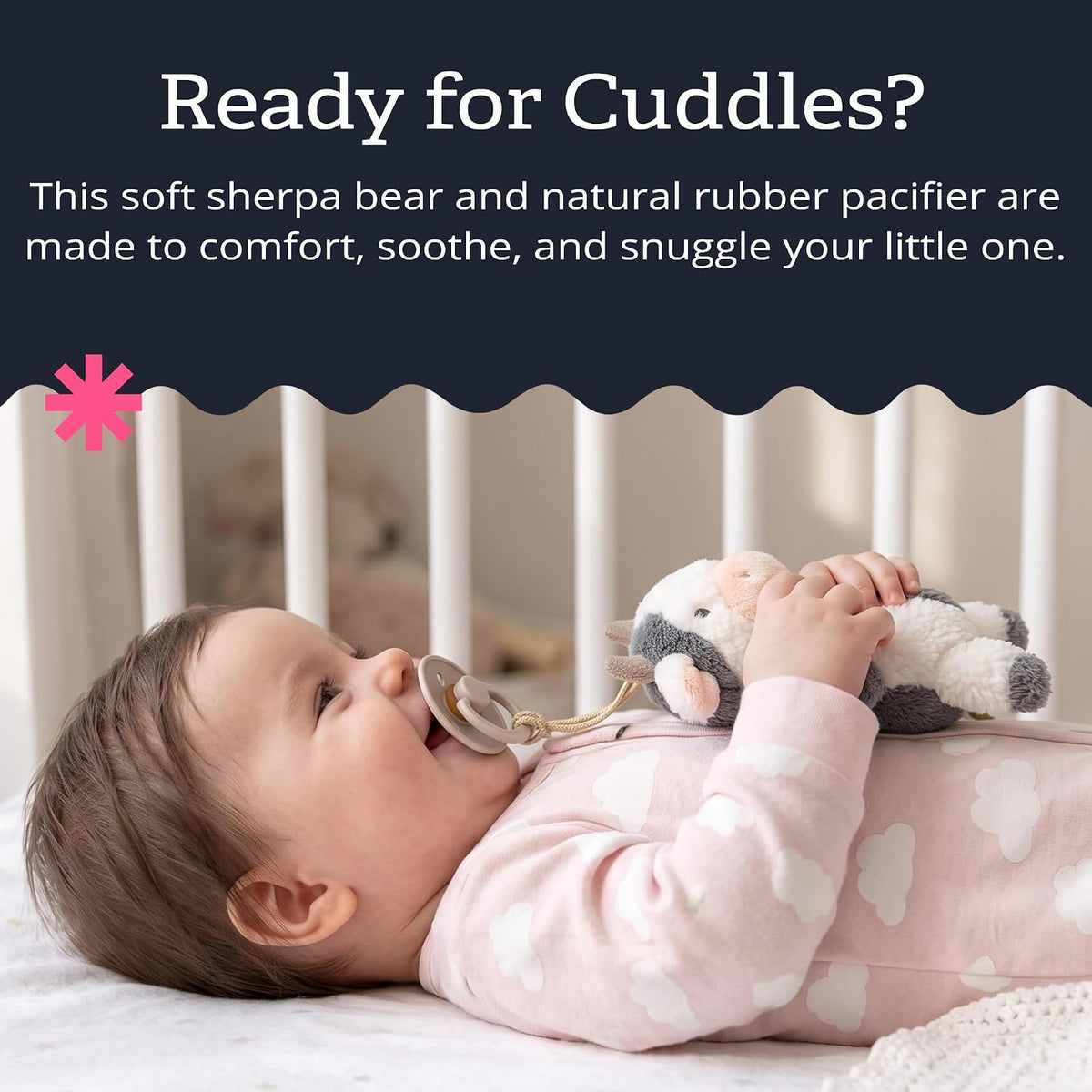 Itzy Ritzy Pacifier & Lovey Set - Natural Rubber Pacifier with Plush Cow