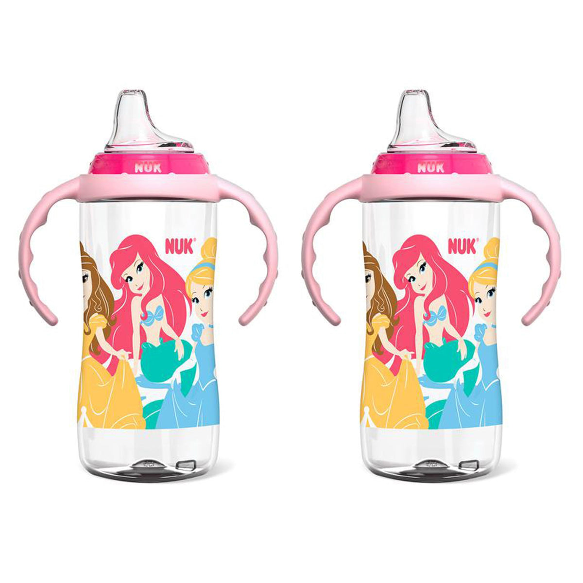 NUK Learner Cup, 10 Oz, Pack of 2, Minnie Mouse – Soft Spout, Easy-Grip Handles, BPA Free, Spill Proof Transition Sippy Cup