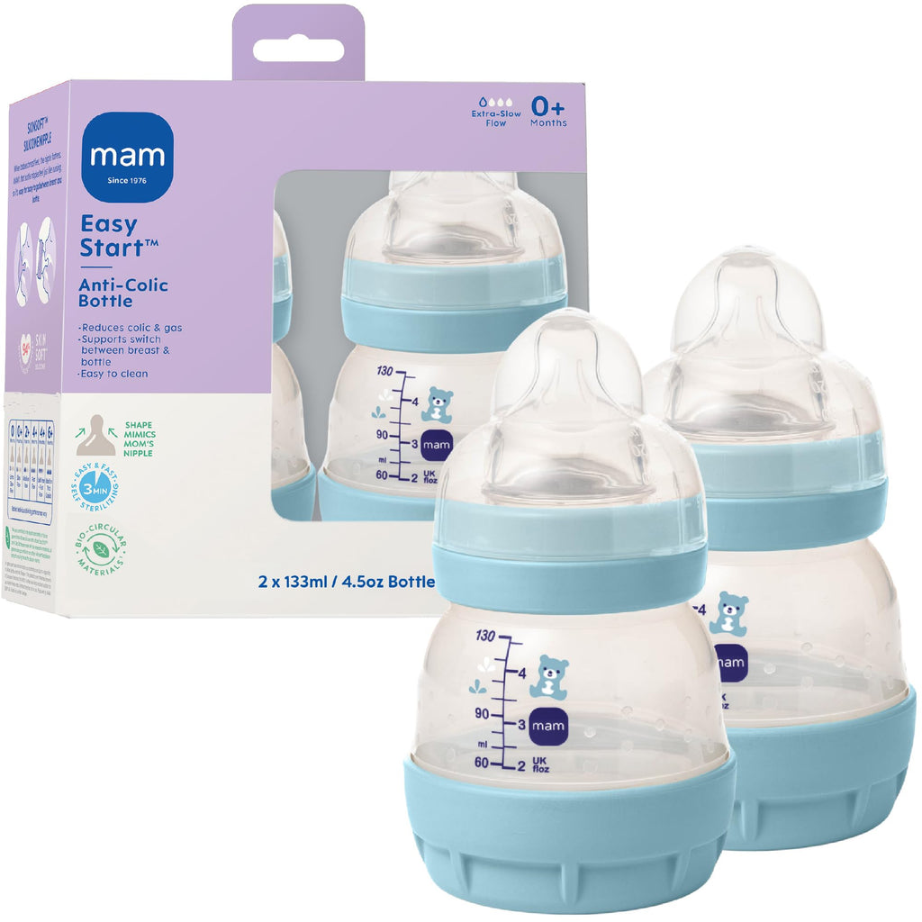 MAM 5oz Easy Start Anti-Colic+ Vented Baby Bottle, 0+ Mths, 4 Pk, Unisex