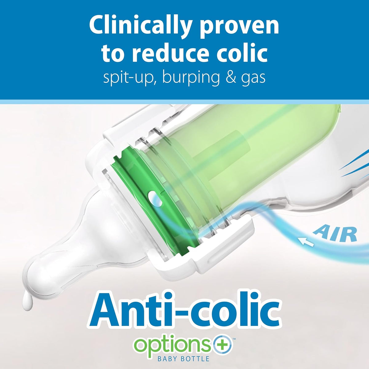 Dr. Brown's Anti-Colic Options+ Narrow Baby Bottles, Purple, 8 oz, 3-Pack