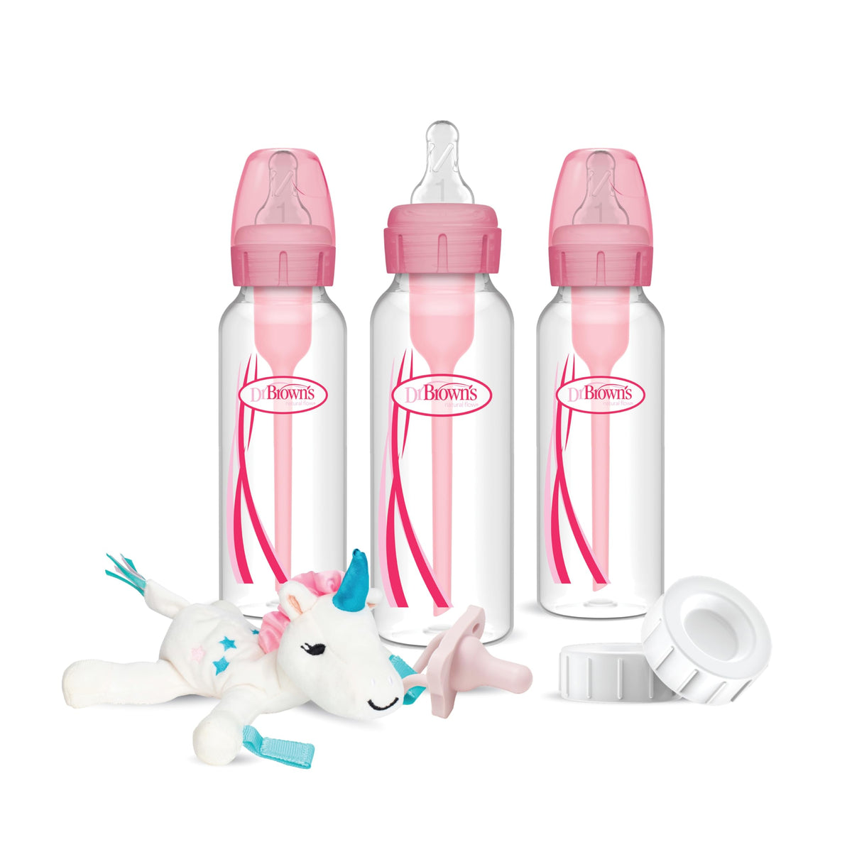 Dr. Brown's Anti-Colic Options+ Narrow Baby Bottles, Purple, 8 oz, 3-Pack
