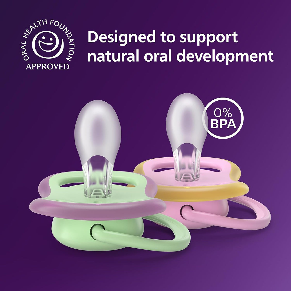 Philips Avent Ultra Air Baby Pacifier for 6-18 Months, BPA-Free, 4-Pack