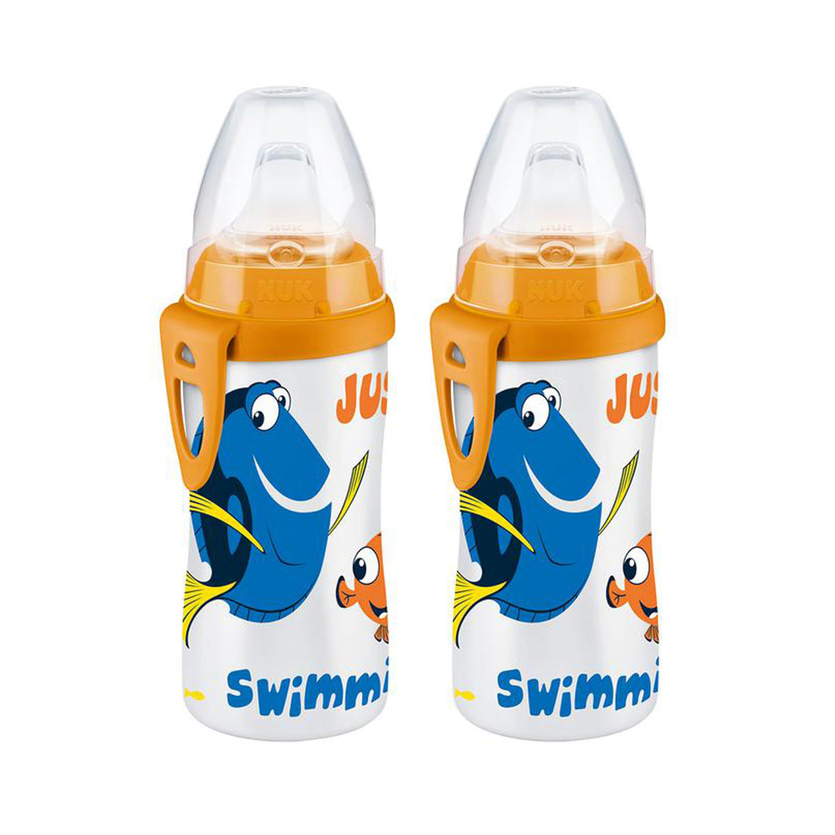 NUK Active Sippy Cup, 10 oz, 2 Pack, Disney's Cars, Lightning McQueen, BPA-Free, Spill-Proof, Transition Cup