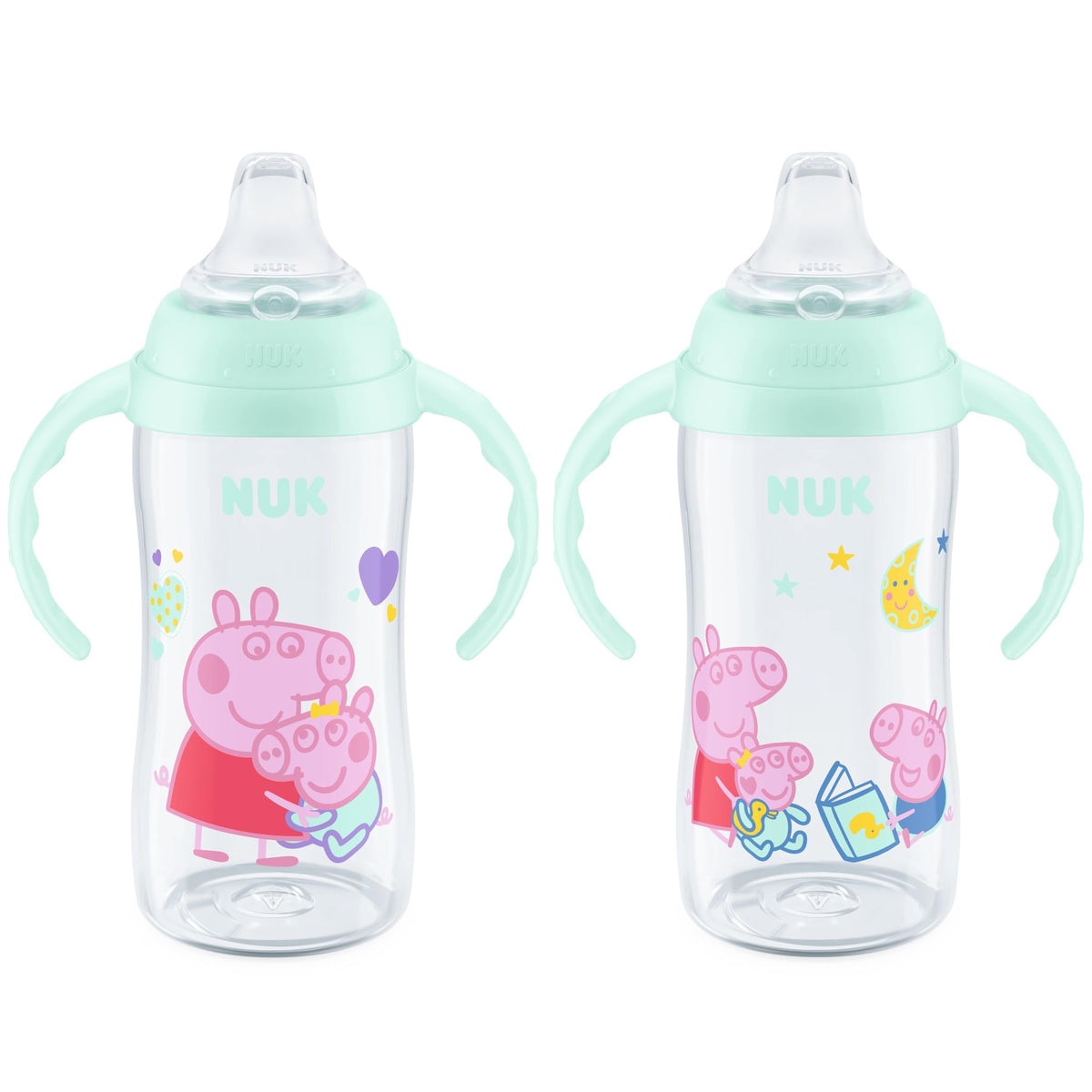 NUK Learner Cup, 10 Oz, Pack of 2, Minnie Mouse – Soft Spout, Easy-Grip Handles, BPA Free, Spill Proof Transition Sippy Cup