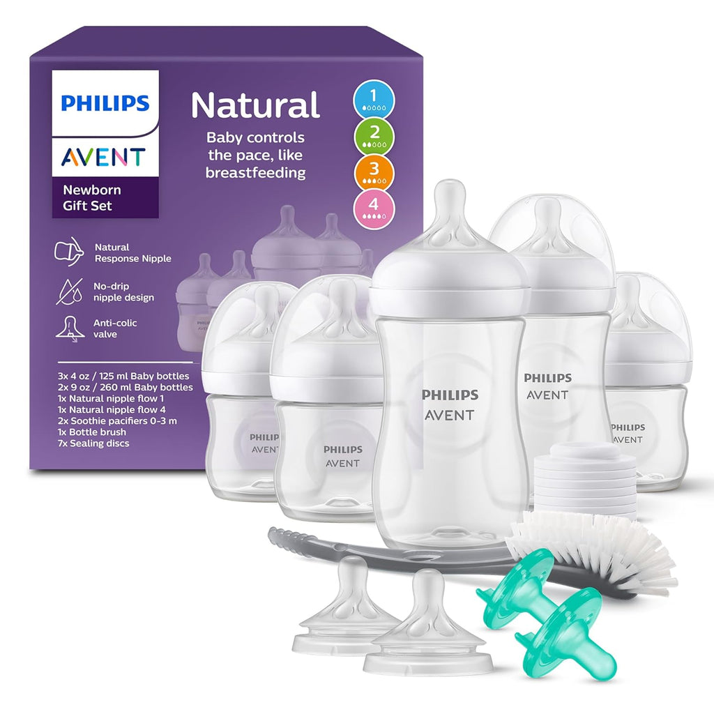 Philips Avent Natural Response Baby Gift Set - 5 Bottles, Soothie Pacifiers