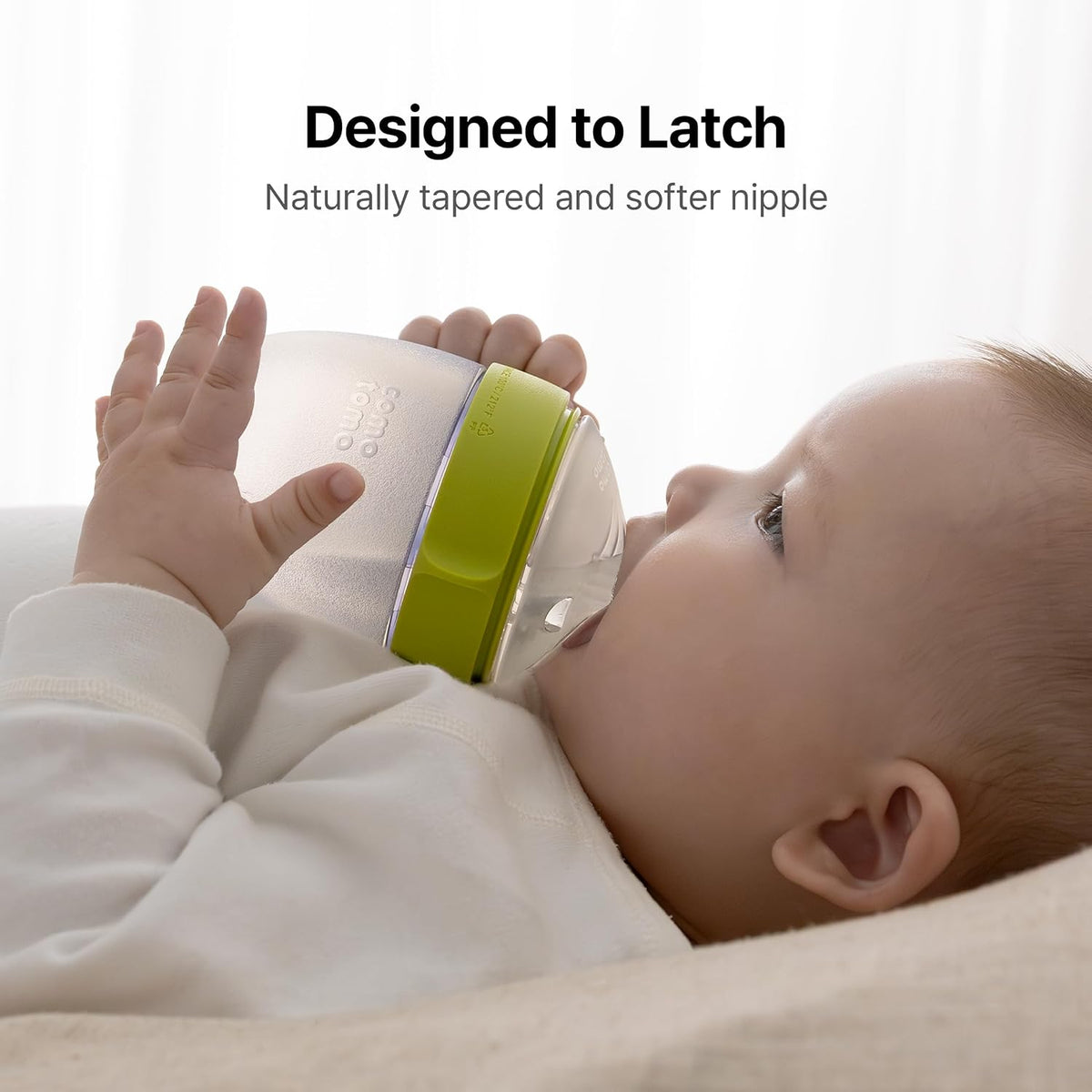 Comotomo Silicone Baby Bottle Gen 2 – 2026 Release (5oz) – True Slow-Flow Nipple for Newborn Feeding (0-3 Months) with Dual Anti Colic Vents for Breast to Bottle Transition, Green (Double Pack)
